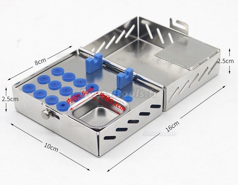 Kit d'instruments pour implant dentaire taille moyenne avec bo&icirc;te de rangement en acier inoxydable